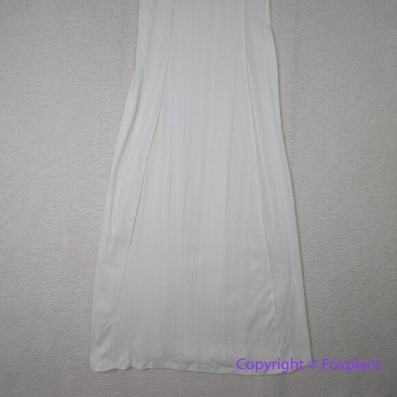 New!  FREE PEOPLE BEACH AVIVA RIBBED MIDI DRESS IN IVORY, size L - Picture 6 of 16